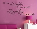 Believe in Yourself Quotes Wall Decal Motivational Vinyl Art Stickers